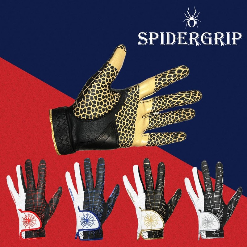 SpiderGrip Golf Glove Men's Left Hand - Gold/SpiderGrip Nonslip Golf
