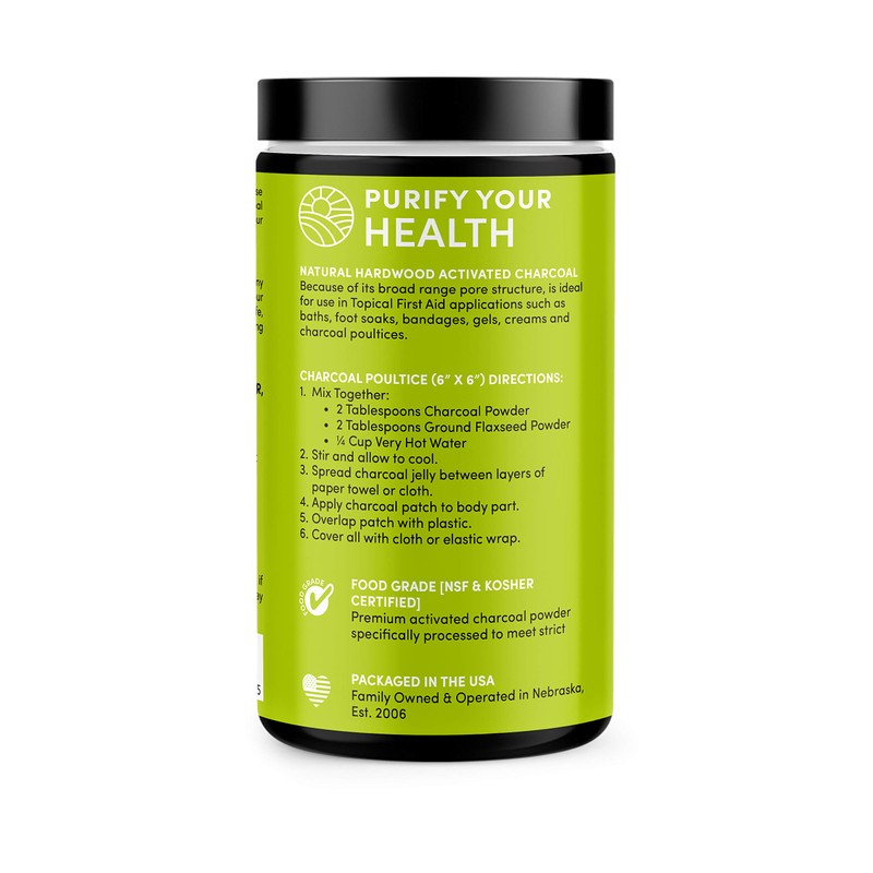 Charcoal House Hardwood Activated Charcoal Powder - Topical First Aid