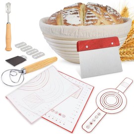 Wwyybfk Banneton Bread Proofing Basket, Sourdough Bread Baking Supplies, 9.8" Sourdough Proofing Basket Kit