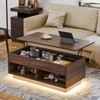 HOMMPA Lift Top Coffee Table with LED Light, Modern Center