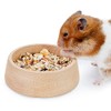 Niteangel Wooden Hamster Feeding Bowl - Small Animal Food Dish for Dwarf Syrian Hamsters Gerbils Mice Degus or Other Similar-Sized Small Pets (Hammy Pattern, for Syrian)