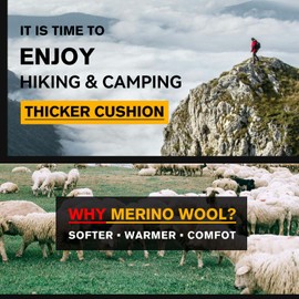 Socks Daze 3 Pack Womens Merino Wool Blend Socks Moisture Wicking Winter Warm No Blister Liners Crew Thick Wool Work Socks for Men Hiking Camping Trekking Backpacking, Medium, Brown