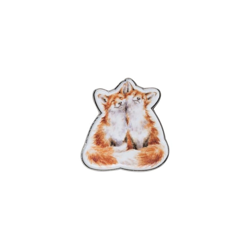 Wrendale Designs - Fox Pin Badge - Matt Silver Plated