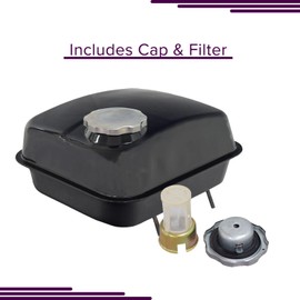 AlveyTech Metal Fuel Tank for the Coleman KT196 196cc 6.5 Hp Go-Kart Part - Black Enamel Finish Replacement Gas Storage Tanks, ATV Accessories, 4-Wheeler Dirt, Mini Bike, Scooter, Quad Bikes