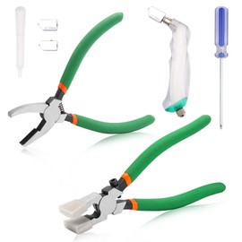 SPEEDWOX 10PCS Heavy Duty Glass Running Pliers Breaker Grozer Pliers with Extra Rubber Tips Professional Stained Glass Cutting Tool for Stained Glass Mirrors Tiles Mosaic