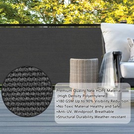 SUNLAX Balcony Privacy Screen, 3'x16' Dark Grey Deck Shield Screens net for Outdoor Patio Porch Apartment Railings Screen 3ft Height