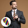 JDNFKG 1 Regenbogen Gestreifte Krawatte Und 1 Fliege, Party -Kleidungszubehör,