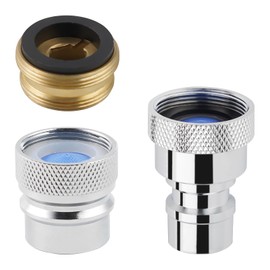 Portable Dishwasher Faucet Adapter 2PCS, Brass Kitchen Sink Faucet Adapter Connection for Dishwasher, Can Be Used As Faucet Aerator, 15/16-27 Male Outside and 55/64-27 Female Inside, Chrome