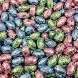 9 SHANI'S Milk Chocolate Eggs 2.2 lbs Individually Wrapped Easter Candy in Pastel Foil (Blue, Pink, Green) Bulk Chocolate Eggs for Easter Baskets, Egg Hunts, Party Favors, and Treat Bags