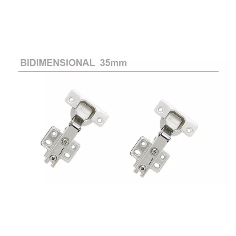 SIQUAR Paquete 10 Pares Bisagra Bidimensional De 35mm Con Tornillos