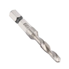 Combination Drill and Tap Bit M5, Self Tapping Drill Bit, 1/4" Hex Shank M5 X 0.8 High Speed Steel Hss Spiral Flute Drilling Tapping Tool