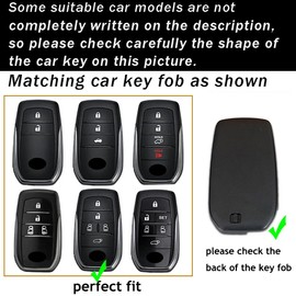 ontto Smart Remote Car Key Cover Full Protection Metal Leather Key Jacket Ant-scratched Key Case Fit for Toyota Venza RAV4 Prime Sienna Land Cruiser Fortuner Mirai Key Fob 2018-up Green