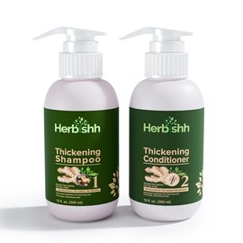 Shampoo y Acondicionador Engrosador con Extracto de Jengibre Herbishh  Kit para Hombres y Mujeres, Estimula el Crecimiento y Engrosamiento del...     