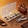 bumnay Leather Rivets Set, 180 Sets Leather Rivets, 3 Sizes
