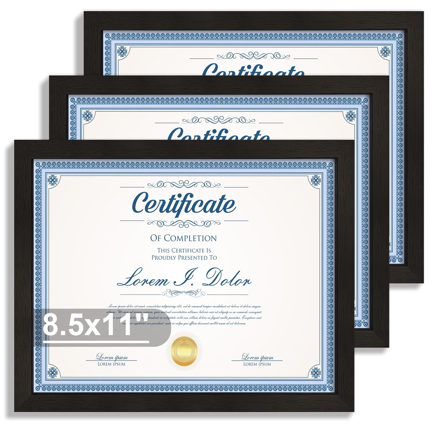 Hongkee 8.5x11 Diploma Frame with Tempered Glass, Multi Certificate 8.5 ...