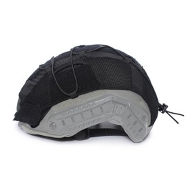 Maizoon Tactical Helmet Cover Military Paintball Hunting Shooting Gear with Elastic Cord Hook-and-Loop Fasteners and Buckle Black