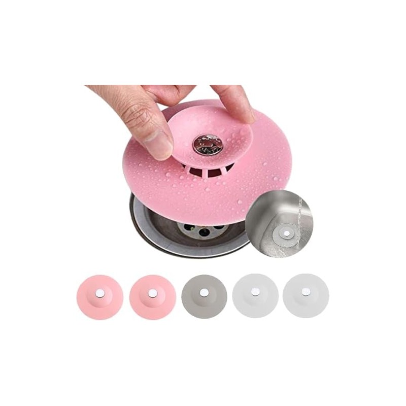 5PC Tapones de Drenaje de Silicona 2 en 1
