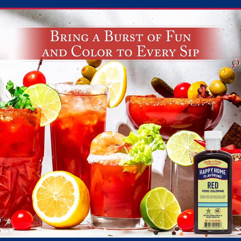 Happy Home Flavoring Red Food Color, 7 oz.