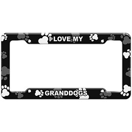 GRAPHICS & MORE Paw Prints License Plate Frame I Love My G-L - Granddogs