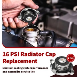 2 Pcs 16 PSI Radiator Cap Replacement for Dodge Ram 1500, Stainless Steel Engine Radiator Seal Cap, Compatible with Dodge Ram 2500 Jeep Grand Caravan Avenger
