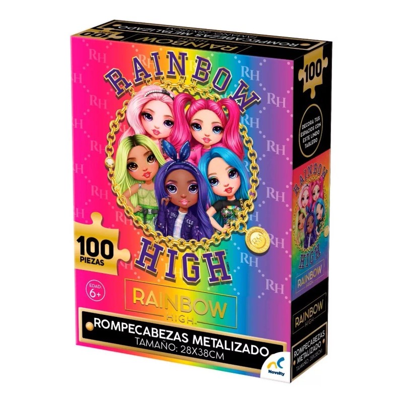 Rainbow High Rompecabezas Brillo Metálico, Rainbow High, 100 Piezas