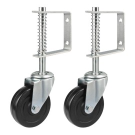2 PCS 4 Inch Heavy Duty Gate Wheel, Gate Caster Wheel Spring Loaded, Spring-Loaded Gate Casters for Both Residential and Commercial Properties, by GENHAKON