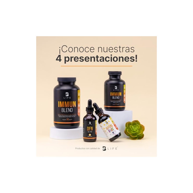 Immun Blend 180 Cápsulas 1000 Por Porción Jengibre Vitamina Zinc