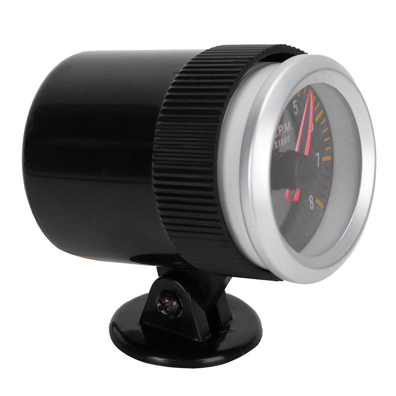 Tachometer 52mm/2.05in 0‑8000 RPM Carbon Fiber Panel Pointer 12V Universal