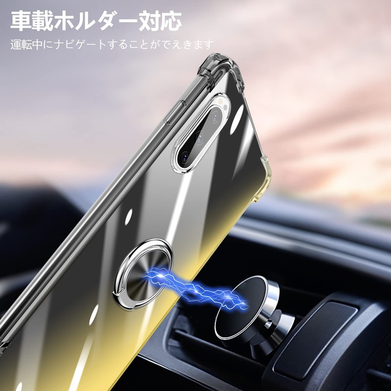 Aquos Zero6 Case with Ring, Clear SHG04, Shockproof, Thin, Gradient,