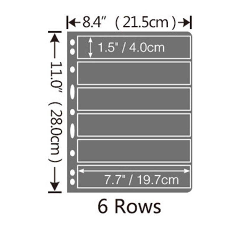 MUROAD Stamp pages for stamp album, folder, 10 sheets, 6S