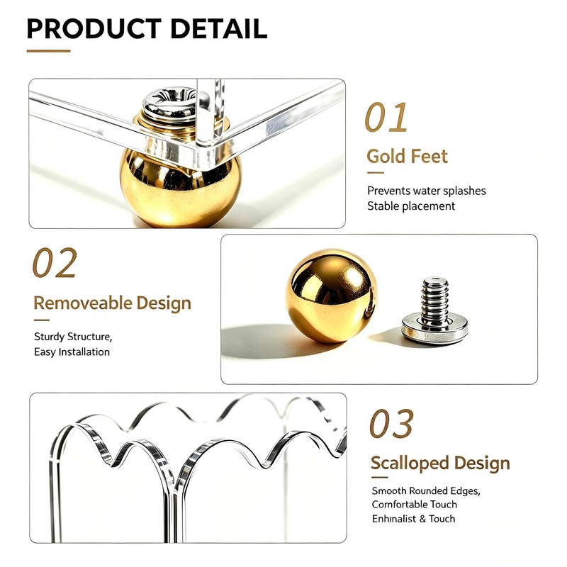 Acrylic Napkin Holder for Bathroom 9"x5" Guest Towel Holder for