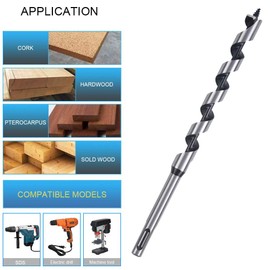 flintronic 6-Piece Wood Augur Drill Bit Set, Art Drill for Woodworking, Multi-Purpose Drill Shaft, Wood Tools (6 ~ 16 x 230 mm)