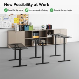 Gamork Electric Standing Desk Frame Height and Length Adjustable Legs for Home Office Ergonomic Stand Up Desk Frame with 220lbs Powerful Motor & 3 Memory Settings (Black)