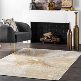 nuLOOM Cyn Abstract Area Rug, 4' 3" x 6' 3", Gold