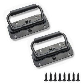 JaBoaRe Black Flight Case Handle,Length100mm/3.93" Wooden Box Circular Handle, Industrial Equipment Box Handle with Screws