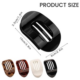 WOLMIK Pack of 4 Hair Clips for Women, Hair Clip, Flat Claw Clip, Hair Clip for Dunn Hair, Strong Hold Side Hair Clips