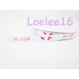 loelee16 25 yards It's a Girl! PINK Baby Shower Ribbon Roll Favor Decor Party Decorations