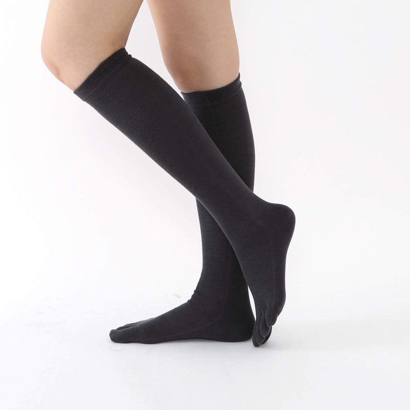 Tabio 5 Toe Cotton Finished High Socks, Made in Japan,