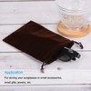 PATIKIL Microfiber Pouch 30x20cm Brown 2pcs Soft Storage Drawstring Gift