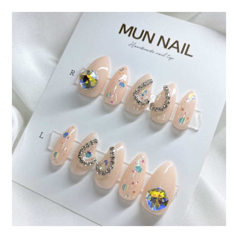 Heart Starlight Nail Tips - Square / 하트별빛 네일팁 -