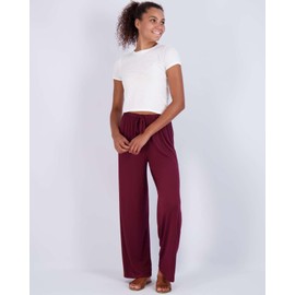 Real Essentials 3 Pack Soft Palazzo Pajama Pants for Women, Wide Leg Comfortable Casual Lounge Yoga Bottoms, Multicolor, Set 2, Small