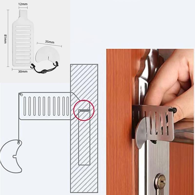 Ximimark 2pc Portable Door Lock - Punch-Free Security Latch for
