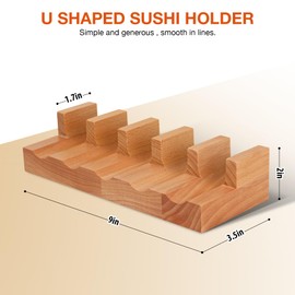 Joochi Wooden Sushi Maker Holder Temaki Sushi Taco Display Stand Rack Sushi Making Tool Wood Temaki Sushi Hand Roll Holder Sushi Taco Presentation Platter