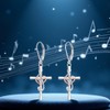 Music Note Earrings for Women Sterling Silver Music Cross Earrings