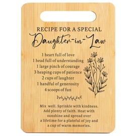 Daughter in Law Cutting Board Gifts for Mother's Day, Wedding, Birthday, Christmas, Recipe for a Special Daughter-in-Law Gifts from Mom