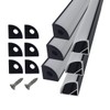 HAMRVL 6-Pack 30cm/1ft Led Channel Diffuser Black Aluminum with Mliky