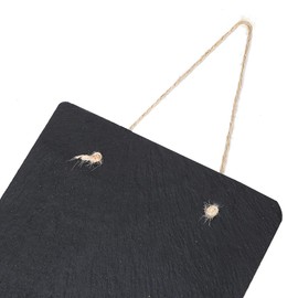 Slate Farmouse Hanging Chalkboard haning Sign Double Sided 8 x 12 Inches - Black Rustic Wall Décor for Kitchen, Wedding, Bathroom, Outdoor Garden, Pantry Signs