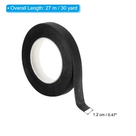 PATIKIL 30 Yard Floral Tapes, Florist Tape Crepe Paper Flowers Bouquets Tapes Waterproof for Flower Stem Wrapping, Black (27 Meters)