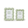Two's Company Wavy Wood Photo Frames, Sage Green, Set of
