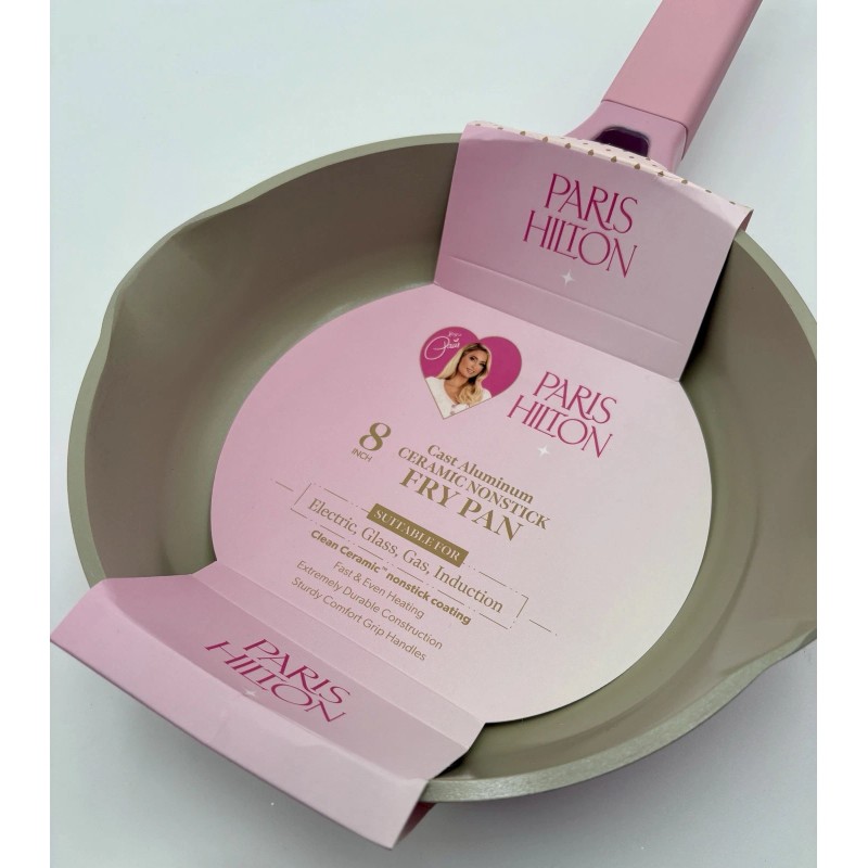 Paris Hilton Pink 8" Ceramic Nonstick Coating Frying Pan Cast